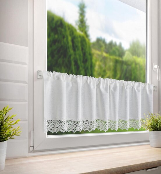 KRÁTKÁ ZÁCLONA NA PÁSCE CLARIE 150X30 CM BÍLÁ