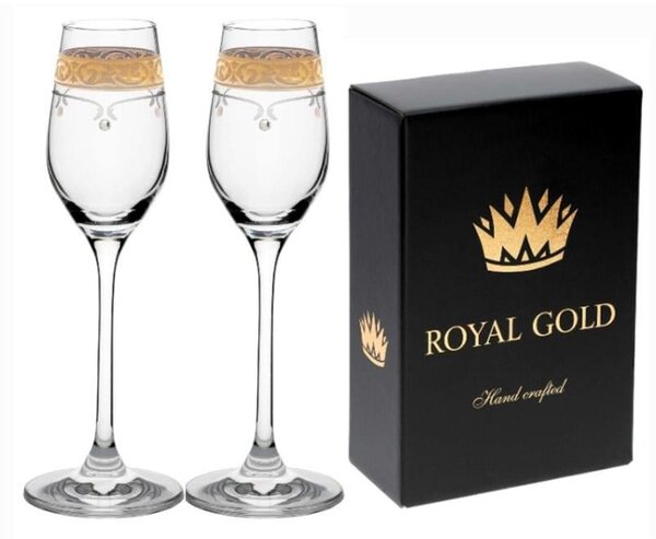 SWAROVSKI ROYAL GOLD SKLENICE NA LIKÉR 95ML SADA 2KS