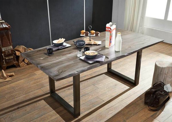 ROUND Jedálenský stôl METALL 160x90cm, indický palisander