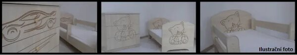 Dětská postel s výřezem MÉĎA - přírodní 140x70 cm + matrace ZDARMA