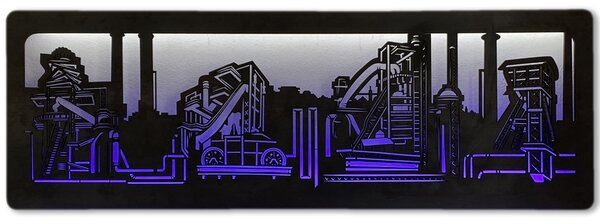 "Železárny" světelný RGBW obraz 230V 120x40cm provedení povrchu: dub světlý