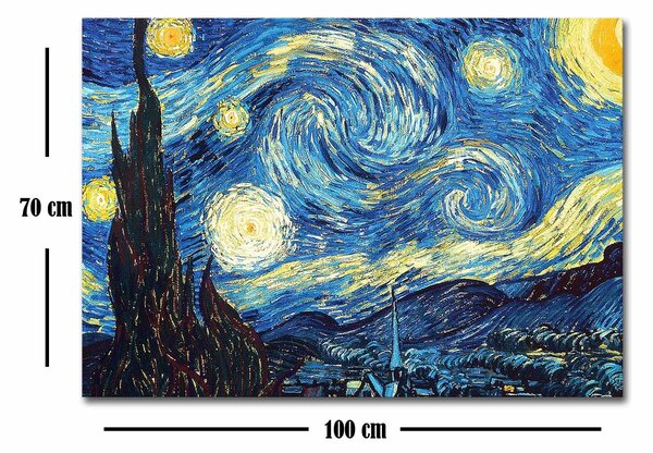 ASIR Obraz na plátně reprodukce HVĚZDNÁ NOC V. V. GOGH 100 cm