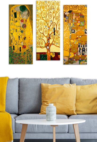 ASIR Sada obrazů na plátně reprodukce G. KLIMT 3 ks