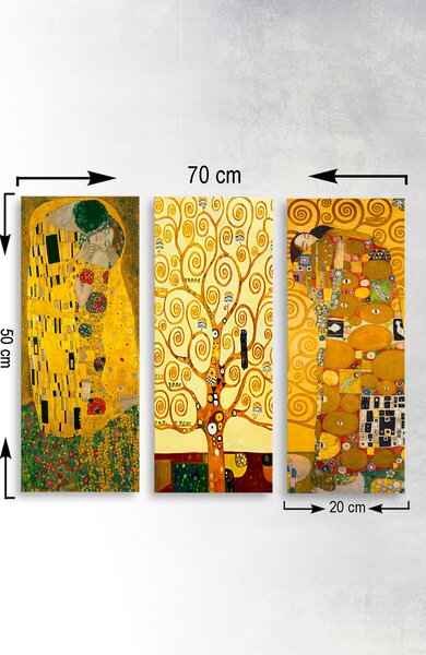 ASIR Sada obrazů na plátně reprodukce G. KLIMT 3 ks