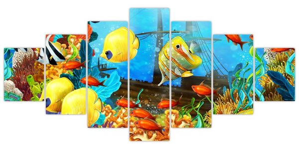 Obraz - Barevný korálový útes (210x100 cm)