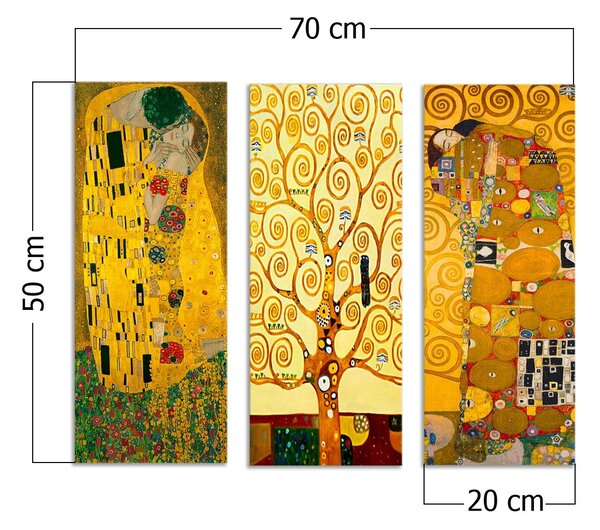 ASIR Sada obrazů na plátně reprodukce G. KLIMT 3 ks