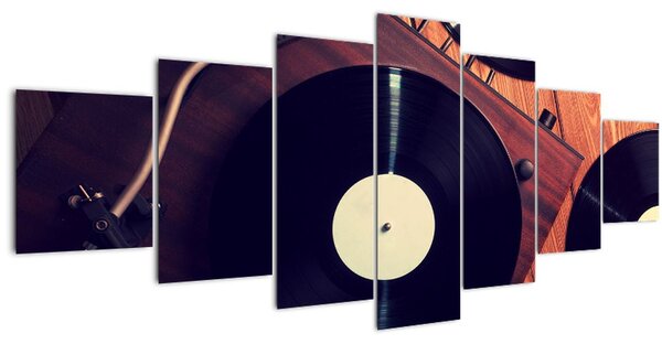 Obraz gramofonových desek (210x100 cm)