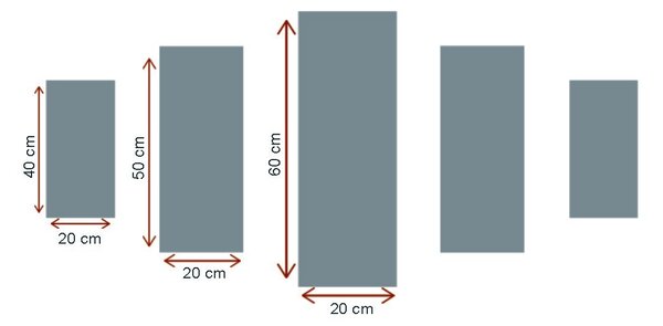 ASIR Obraz na MDF 5ks KRUH A KOTVA 20 x 60 (1) 20 x 50 (2) 20 x 40 cm (2)