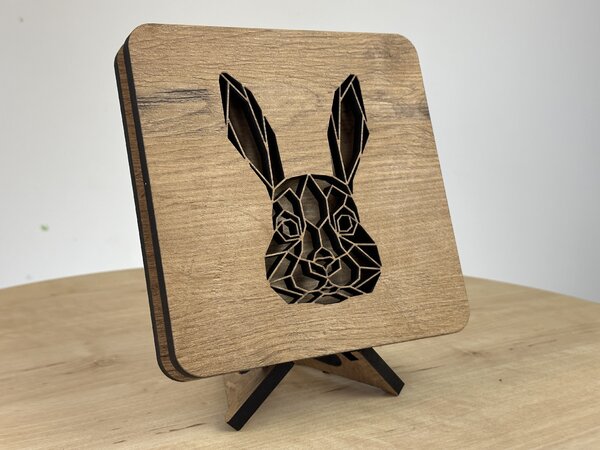 "Hlava zajíce" lampa 19x19cm provedení povrchu: dub