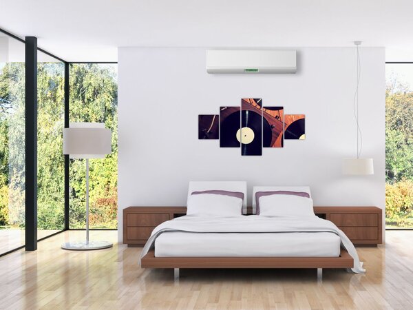 Obraz gramofonových desek (125x70 cm)
