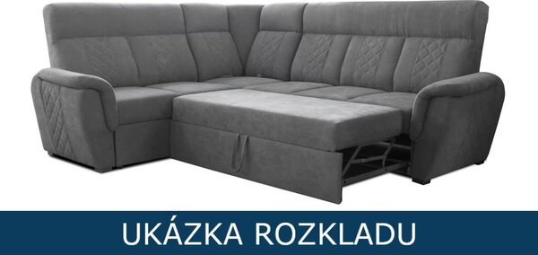 Rohová rozkládací sedací souprava Boston s úložným prostorem - světle šedá Varianta: Levá