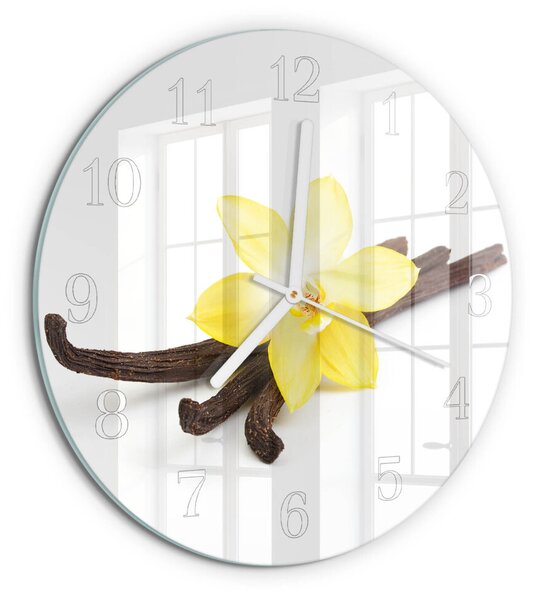 Skleněné hodiny na stěnu Vanilková orchidej zsob-fi30-00087050