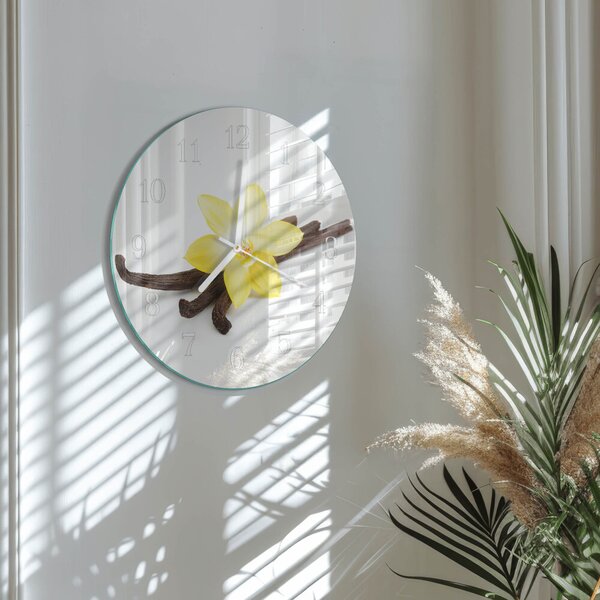 Skleněné hodiny na stěnu Vanilková orchidej zsob-fi30-00087050