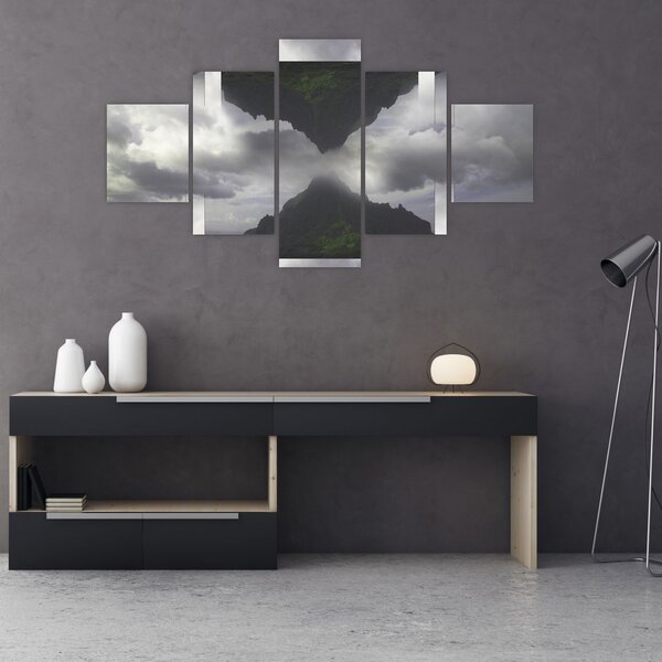 Obraz - Hory na Islandu, geometrická koláž (125x70 cm)