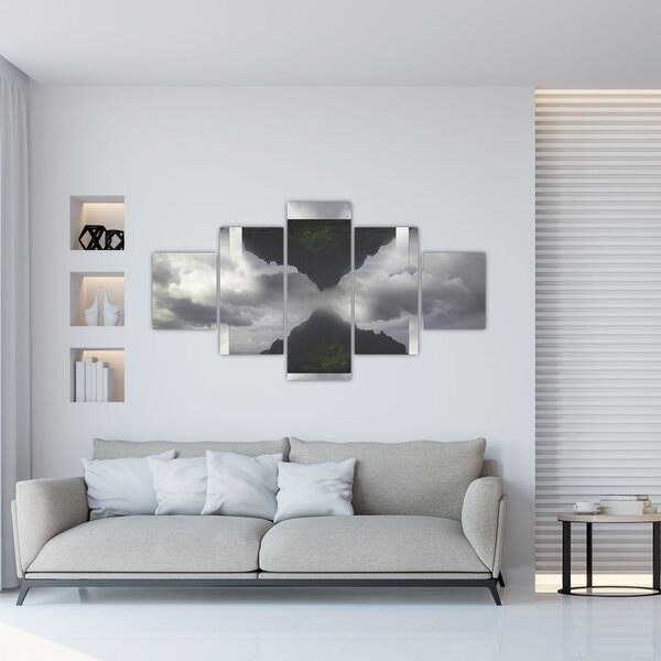 Obraz - Hory na Islandu, geometrická koláž (125x70 cm)