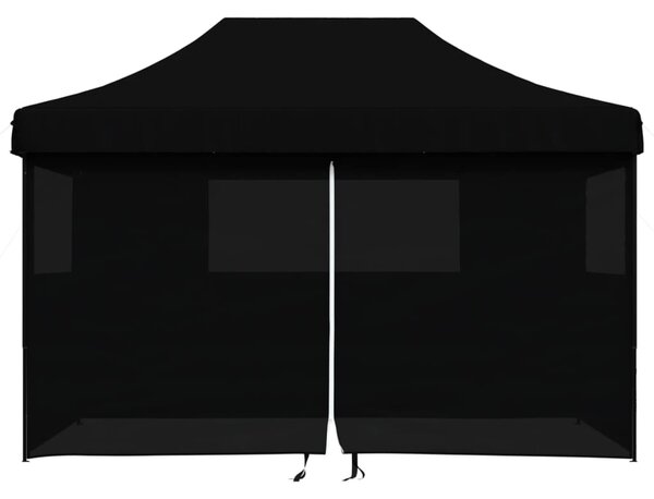Skládací party stan pop-up se 4 bočními stěnami černý