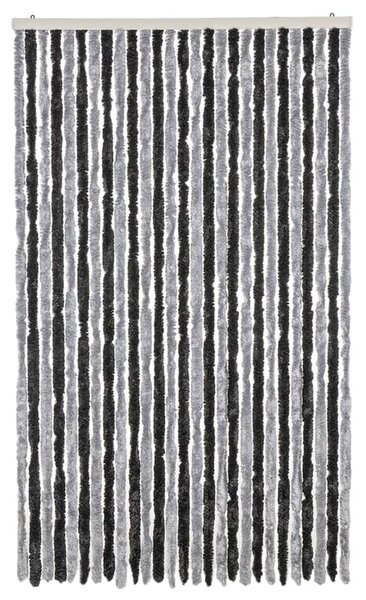 Závěs proti hmyzu šedý a černý 118 x 220 cm žinylka