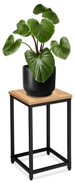 TZB Květinový stojan Loft Arben 40 cm černý/dub Craft