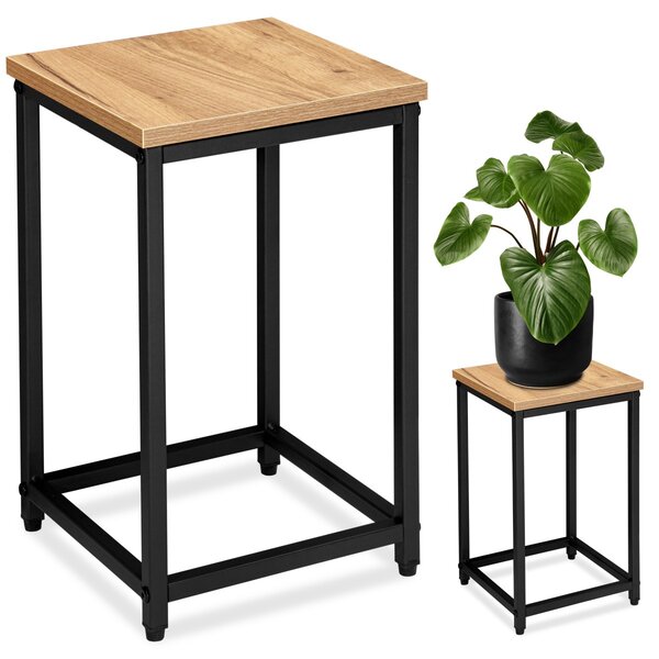 TZB Květinový stojan Loft Arben 40 cm černý/dub Craft
