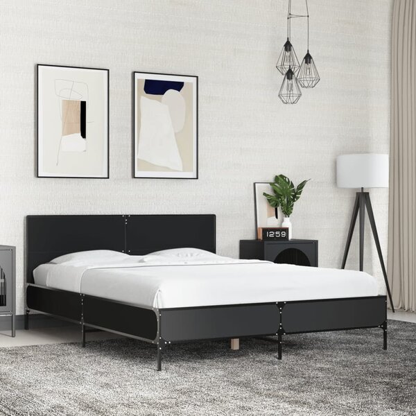 Rám postele černý 120 x 200 cm kompozitní dřevo a kov 3279992