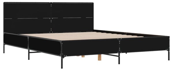 Rám postele černý 120 x 200 cm kompozitní dřevo a kov 3279992