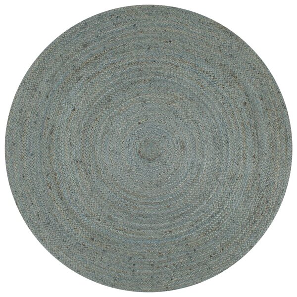 Ručně vyrobený koberec z juty - kulatý - olivově zelený | 150 cm