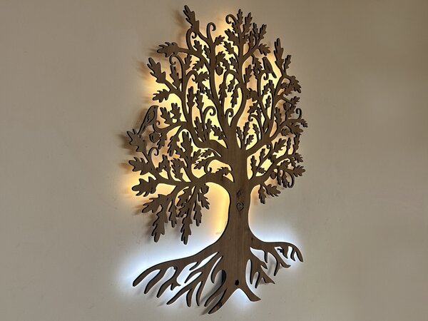 "Dub" světelný strom 230V 68x80cm provedení povrchu: bříza