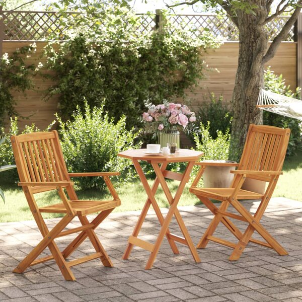 3dílný skládací bistro set masivní akáciové dřevo