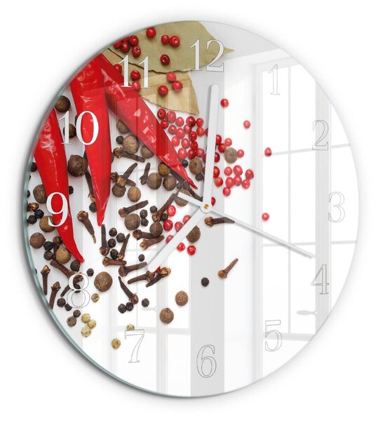 Skleněné hodiny na stěnu Paprika zsob-fi30-00086952