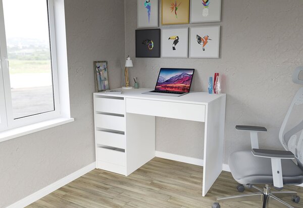Psací stůl s levou montáží Profi 110 cm bílý