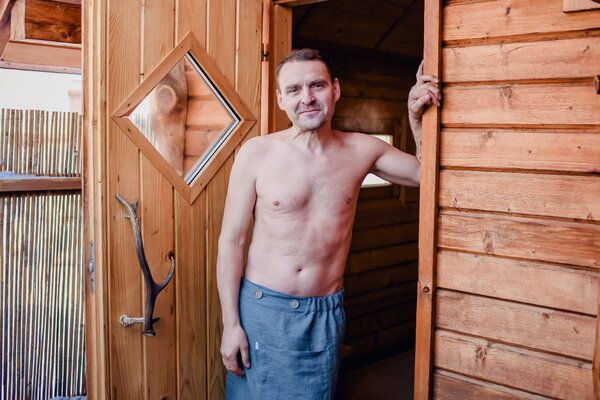 Nelly pánský lněný saunový kilt, barva zelená, velikost 82-125cm