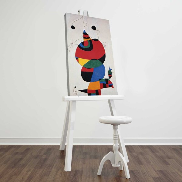 ASIR Obraz na plátně reprodukce ŽENA, PTÁK, HVĚZDA J. MIRÓ 45 cm