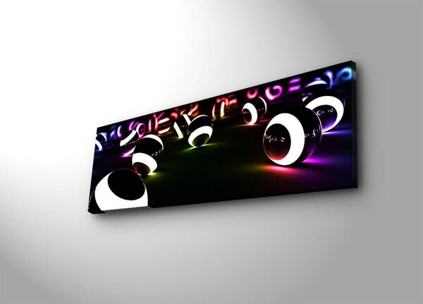 ASIR Nástěnný obraz na plátně SVÍTÍCÍ KOULE 90 cm s led osvětlením