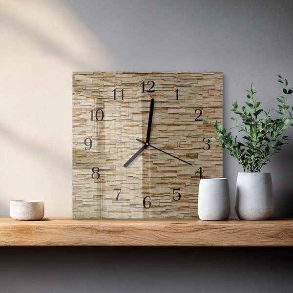 Skleněné hodiny na stěnu Dekorativní kámen zskc-30x30-00295208