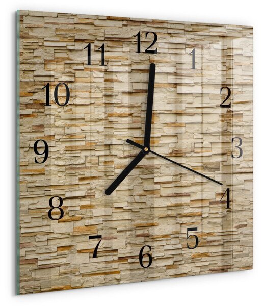 Skleněné hodiny na stěnu Dekorativní kámen zskc-30x30-00295208