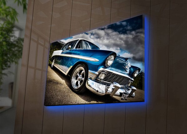 ASIR Nástěnný obraz na plátně CHEVROLET BEL AIR s led osvětlením 45 cm