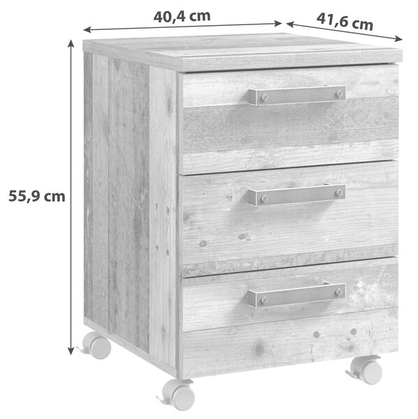 POJÍZDNÝ KONTEJNER, 40,4/55,9/41,6 cm MID.YOU - Online Only kancelářský nábytek, Online Only