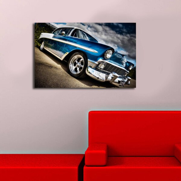 ASIR Nástěnný obraz na plátně CHEVROLET BEL AIR s led osvětlením 45 cm