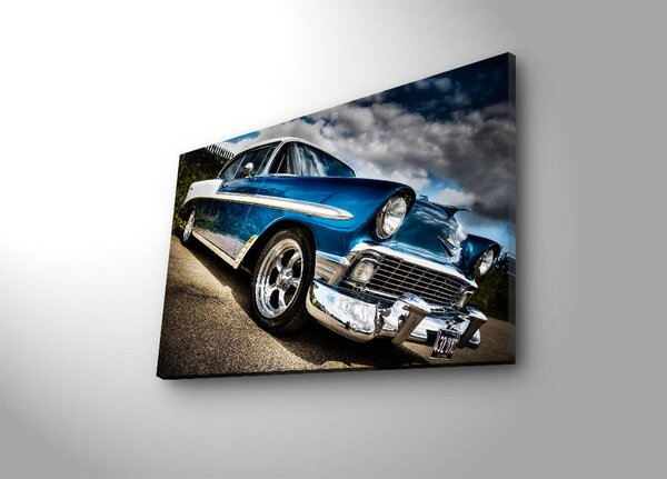ASIR Nástěnný obraz na plátně CHEVROLET BEL AIR s led osvětlením 45 cm