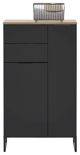 MIDI SKŘÍŇKA, černá, barvy dubu, 60/106/32 cm home24 - Koupelnové série, Online Only