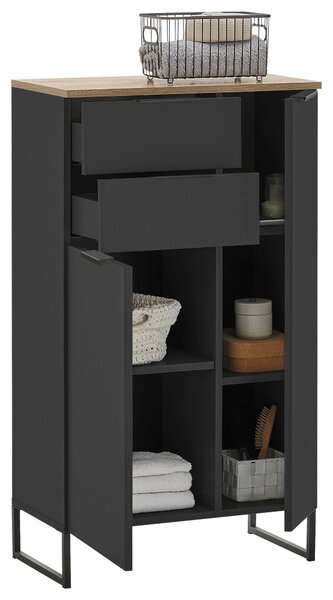 MIDI SKŘÍŇKA, černá, barvy dubu, 60/106/32 cm home24 - Koupelnové série, Online Only