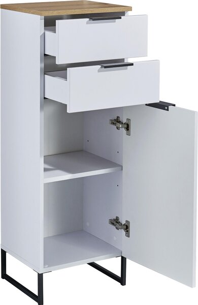 MIDI SKŘÍŇKA, bílá, barvy dubu, 38/106/32 cm home24 - Koupelnové série, Online Only