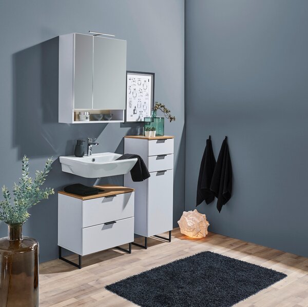 MIDI SKŘÍŇKA, bílá, barvy dubu, 38/106/32 cm home24 - Koupelnové série, Online Only