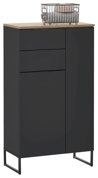 MIDI SKŘÍŇKA, černá, barvy dubu, 60/106/32 cm home24 - Koupelnové série, Online Only