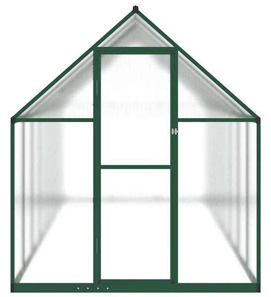 Skleník s podkladovým rámem zelený 445 x 169 x 195 cm hliník