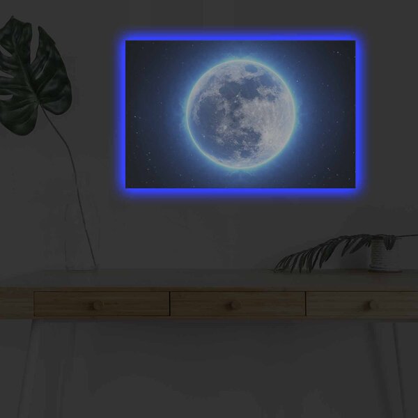 ASIR Nástěnný obraz na plátně MĚSÍC s led osvětlením 45 cm