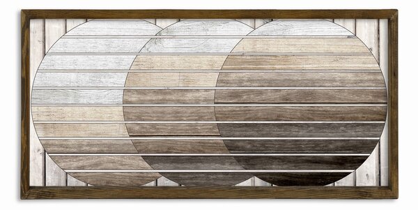 ASIR Nástěnná dřevěná dekorace KRUHY 120 cm MDF