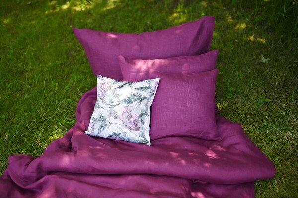 Nelly LEN Super soft - fuchsiový povlak na polštář Rozměr: 70/90 CM ZIP
