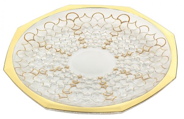 KŘISTÁLOVÝ PODNOS BOHEMIA PRESTIGE ARABESQUE GOLD 300MM