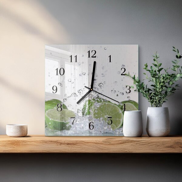 Skleněné hodiny na stěnu Uhličitan vápenatý zskc-30x30-00184220